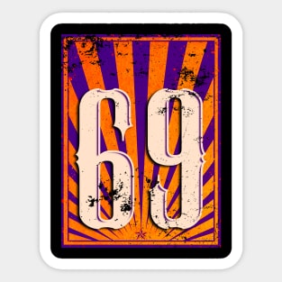 69 Retro Logo Style Sticker